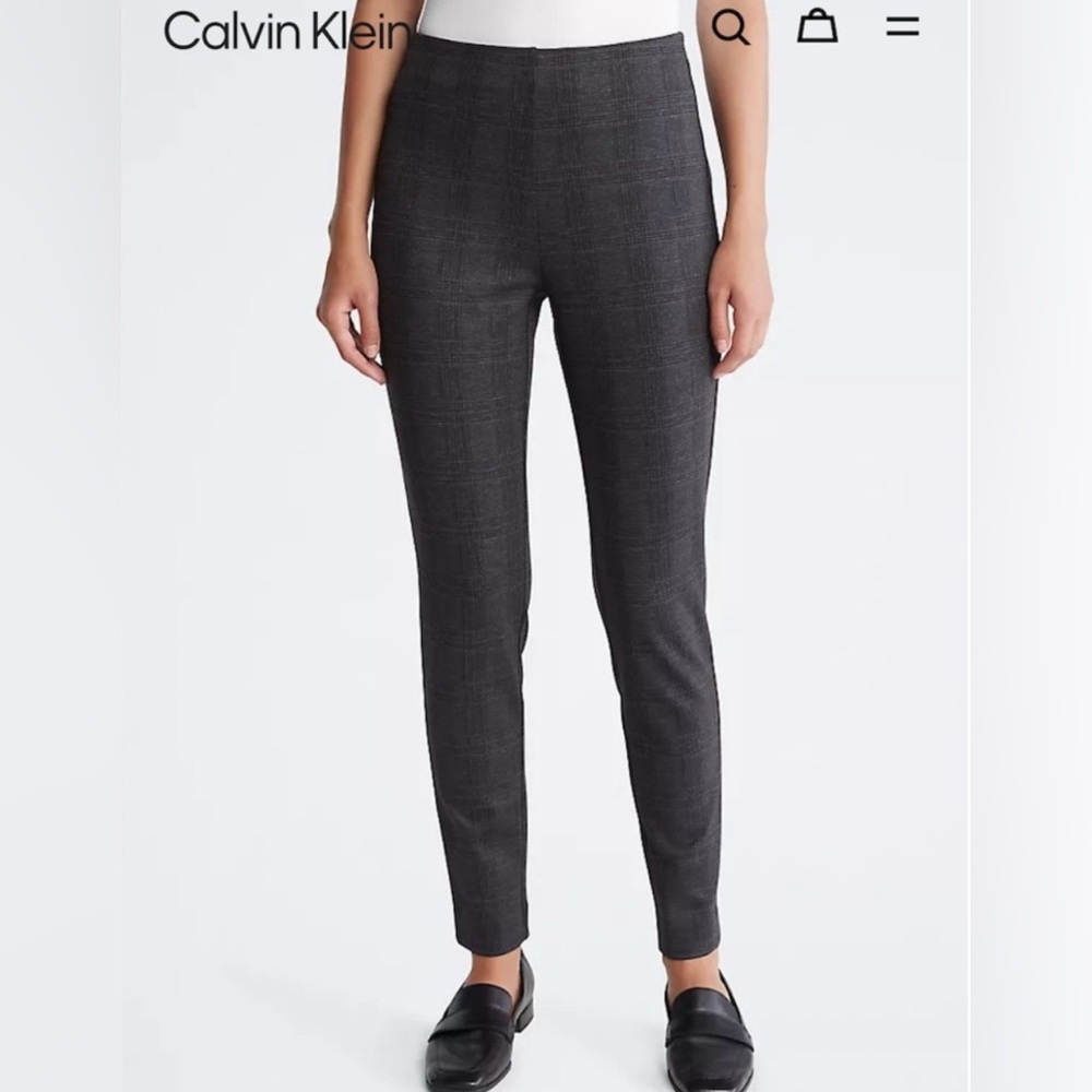 Calvin Klein Gray Black Houndstooth Pull On Pants |‎ 6